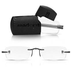 Kompakte klappbare Lesebrille, klappbare randlose Brille, die leicht in jede Tasche passt, Stärke +1 bis +3,5. Read Optics von Read Optics