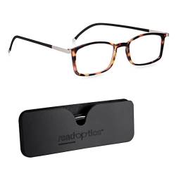 Lesebrille für Damen und Herren, schützende Blaulichtbrille für Gaming, Computer und Bildschirme, braun, superdünne, flach klappbare Fassung, Read Optics +0,0 bis +2,5 von Read Optics