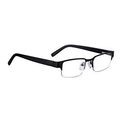 Lesebrille für Herren, Halbrahmen aus Metall, gebrauchsfertig, mattschwarze Lesebrille, Federscharniere für bequemen Sitz. +1 bis +3,5 Read Optics von Read Optics