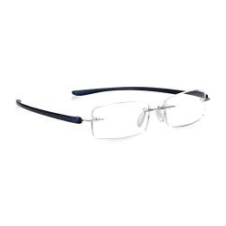 Read Optics Lesebrille +3,5 für Damen und Herren, nicht verschreibungspflichtige Lesebrille, klassisches Design in Silber & Dunkelblau von Read Optics