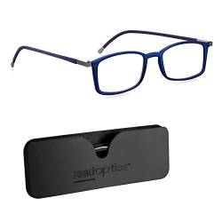 Read Optics Lesebrille für Damen und Herren, schützende Blaulichtbrille für Gaming, Computer und Bildschirme, blau, superdünne, flach klappbare Fassung, 0,0 bis +2,5 von Read Optics