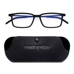 Read Optics Ultra Thin Blue Light Filter Computer Reading Glasses 0 to 2.5 Mens/Womens Stylish Eye Protecting Ready Readers Spectacles Block Bluelight, UV & Glare. In Slim Designer Style Pouch von Read Optics