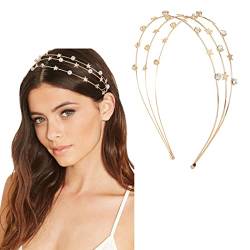 Zoestar Stern-Stirnband Gold Braut Kristall Kopfschmuck Strass Haarbänder Party Kostüm Haarschmuck für Frauen und Mädchen, 1 Stück (Stil 2) von Reaky