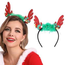Zoestar Weihnachts-Hirsch-Stirnband, Geweih, Haarteil, Glocken, Weihnachtsbäume, dekorative Kopfbedeckungen, Neujahr, Kopfbedeckung, Haarschmuck für Frauen und Mädchen, 1 Stück von Reaky
