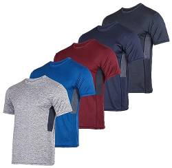 5er-Pack: Herren Dry-Fit Moisture Wicking Active Athletic Performance Crew T-Shirt, 6 Stück, 3X-Groß von Real Essentials