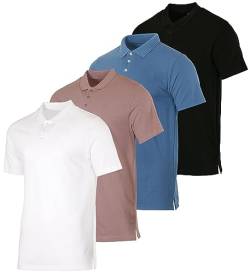 Real Essentials 3er- und 4er-Pack: Herren-Poloshirt aus Baumwoll-Piqué, kurzärmelig, Performance-Polo (erhältlich in Groß und Groß), Set 8, L von Real Essentials