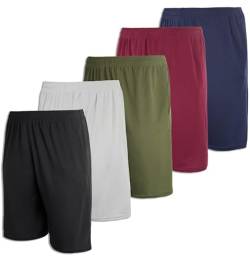 Real Essentials 5er-Pack: Herren Mesh Athletic Performance Gym Shorts mit Taschen (S-3X), Set I, 3X-Groß von Real Essentials