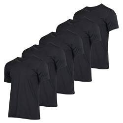 Real Essentials 5er-Pack: Herren-T-Shirt, V-Ausschnitt, Dry-Fit, feuchtigkeitsableitend, Active Athletic Tech Performance T-Shirt, 6 Stück, Mittel von Real Essentials