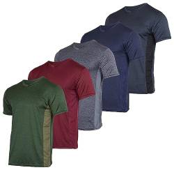 Real Essentials 5er-Pack: Herren-T-Shirt, V-Ausschnitt, Dry-Fit, feuchtigkeitsableitend, Active Athletic Tech Performance T-Shirt, Set 11, X-Large von Real Essentials