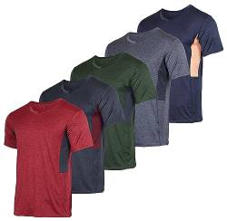 Real Essentials 5er-Pack: Herren-T-Shirt, V-Ausschnitt, Dry-Fit, feuchtigkeitsableitend, Active Athletic Tech Performance T-Shirt, Set 4, 3X-Groß von Real Essentials