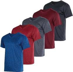 Real Essentials 5er-Pack: Herren-T-Shirt, V-Ausschnitt, Dry-Fit, feuchtigkeitsableitend, Active Athletic Tech Performance T-Shirt, Set 9, 3X-Groß von Real Essentials