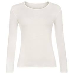 Damen Langärmlig Einfarbig Stretch Rund U-ausschnitt T-shirt Top 8-18 - Weiß, 20-22 von Real Life Fashion Ltd