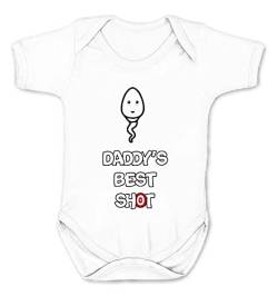 Reality Glitch Daddy's Best Shot Kids Babygrow (White, 0-3 Months) von Reality Glitch