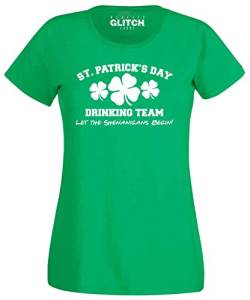 Reality Glitch Damen T-Shirt St. Patrick's Day Drinking Team (Irisches Grün, Mittel) von Reality Glitch