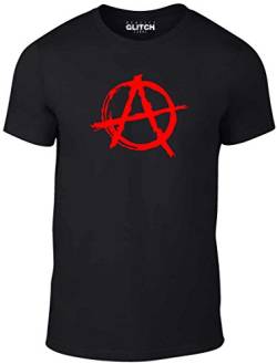 Reality Glitch Herren Anarchy Symbol T-Shirt (Schwarz, Groß) von Reality Glitch