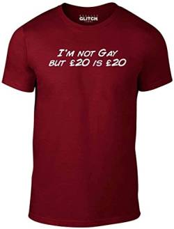 Reality Glitch Herren Im Not Gay But �20 is �20 T-Shirt (Burgund, Groß) von Reality Glitch