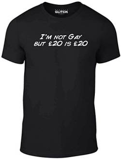 Reality Glitch Herren Im Not Gay But �20 is �20 T-Shirt (Schwarz, X-Large) von Reality Glitch