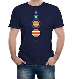 Reality Glitch Herren Solar System T-Shirt (Navy Blau, Mittel) von Reality Glitch