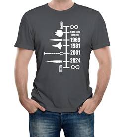Reality Glitch Herren Spaceship Timeline T-Shirt (Dunkelgrau, X-Large) von Reality Glitch