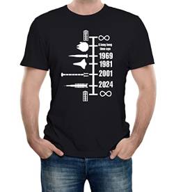 Reality Glitch Herren Spaceship Timeline T-Shirt (Schwarz, Mittel) von Reality Glitch