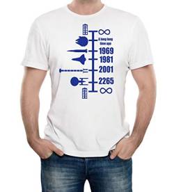 Reality Glitch Herren Spaceship Timeline T-Shirt (Weiß, Groß) von Reality Glitch