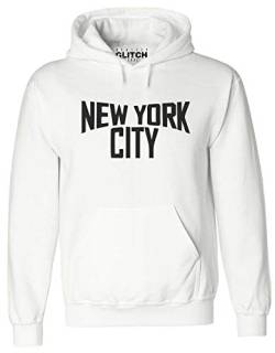 Reality Glitch New York City Mens Hoodie (White, M) von Reality Glitch