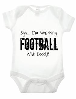 Reality Glitch Shh...I'm Watching Football with Daddy Strampler (Weiß, 18-24 Monate) von Reality Glitch