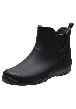 Realpaks Damen Knöchel PVC wasserdichte Outdoor-Gummistiefel für Gartenarbeitsschuhe BG 8/2, Schwarz, 36 von Realpaks