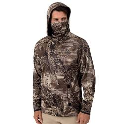 Realtree Herren Tech Fleece Camo Hoodie mit integriertem Halstuch, Max-1 XT, Größe 3XL, Max-1 Xt, XXX-Large von Realtree