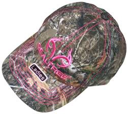 Realtree und pinkes Logo Mesh Camo Cap, Ladies Fit, Mid Profile, strukturiert, Damen Cap Hat mit Schweißband OSFM (RT Edge) von Realtree