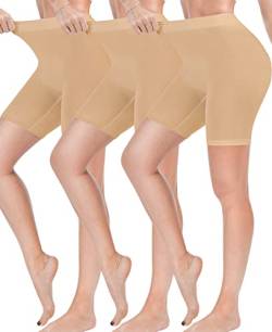 Damen Shorts Radlerhose Kurze, 3er Pack Anti Scheuern Unterhose für unter Kleider, Nahtlos Hohe Taille Frauen Panties Hotpants Damenunterhosen Unterwäsche Boxershorts für Yoga, Fitness, Täglich Tragen von Reamphy