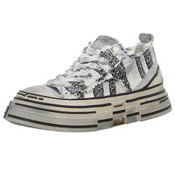 Rebecca White Damen Sneaker White+Glitter Grey Gr. 37 von Rebecca White