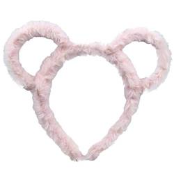 Frauen Winter Dicke Plüsch Stirnband Runde Maus Bär Ohren Make Up Haar Hoop Bandana Haar Clips Klaue von Rebellious