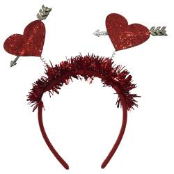 Wunderschönes Glitzer-Haarband, Valentinstag-Stirnbänder, Herz-Pedlar-Kopfbedeckung für Urlaub, Weihnachten, Hochzeit, Feiern, Herz-Stirnbänder für Frauen von Rebellious