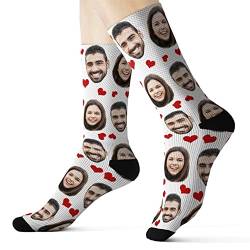 San Valentin - Personalisierte Socken mit Gesicht - Originelle Geschenke Paare Frau - Liebe - Laden Sie Ihr Foto hoch Wir machen die Arbeit! - Lustige Socken für Männer Bräute, Paar, M von RecontraMago