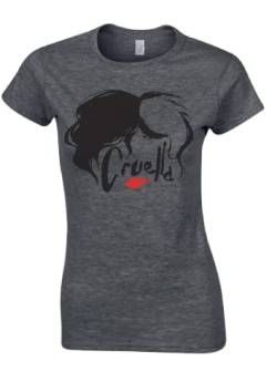 Recovered Disney Cruella Devil Features Charcoal Boyfriend T-Shirt by XXL von Recovered