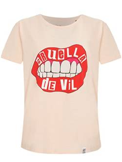 Recovered Disney Cruella Devil Lips Pale Pink Fitted T-Shirt by S von Recovered