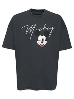 Recovered Disney Mickey Signature Oversized Washed Black T-Shirt by L von Recovered