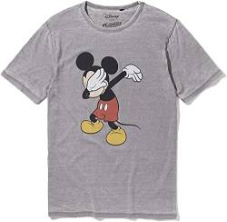 Recovered Herren Recovered T-Shirt Disney Mickey Mouse Dabbing - M Grey T Shirt, Grau, M EU von Recovered