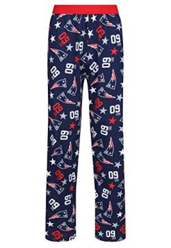 Recovered NFL Pyjama - Patriots AOP Lounge Pants - Erwachsene XXL - 100% Baumwolle Lounge Wear Nachtwäsche PJs PJ Pants - Offiziell lizenziert, navy, XXL von Recovered