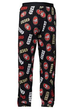 Recovered NFL Pyjamas - San Francisco 49ers Lounge Pants - Erwachsene, L - 100% Baumwolle Lounge Wear, Nachtwäsche, PJs, PJ Bottoms - Offiziell lizenziert von Recovered