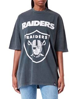 Recovered NFL Raiders Shield Oversized Washed Black T-Shirt by L von Recovered
