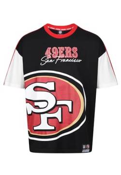 Recovered San Francisco 49ers Cut and Sew Schwarz Oversized NFL T-Shirt - L von Recovered