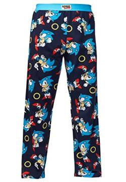 Recovered Sonic the Hedgehog Pyjamas - Lounge Pants - Erwachsene, L - 100% Baumwolle Lounge Wear, Nachtwäsche, PJs, PJ Bottoms - Offiziell lizenziert von Recovered