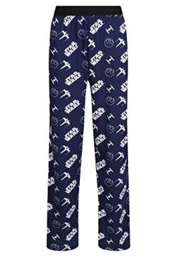 Recovered Star Wars Schlafanzug – Loungehose – Erwachsene – 100% Baumwolle Loungewear, Nachtwäsche, Pyjamahose, offizielles Lizenzprodukt, navy, XXL von Recovered