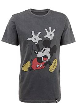 Recovered T-Shirt Disney Mickey Mouse Panic - M - dunkelgrau von Recovered
