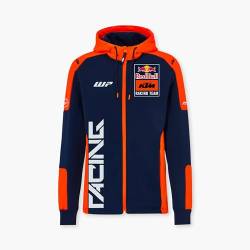 Red Bull - KTM Replica Team Zip Hoodie - Offizielles Merchandise, Dynamischer Renn-Print, Premium-Qualität - Herren - Größe L - Blau/Orange von Red Bull