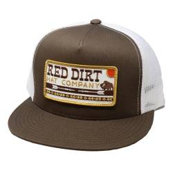 Red Dirt Hat Company Rechteckiger Aufnäher, verstellbare Snapback-Hüte, Braun/Weiß - Buffalo Arrow, 0-8 von Red Dirt Hat Company