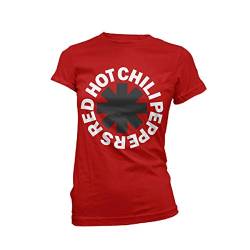 Red Hot Chili Peppers Classic Logo Frauen T-Shirt rot XL 100% Baumwolle Band-Merch, Bands von Red Hot Chili Peppers