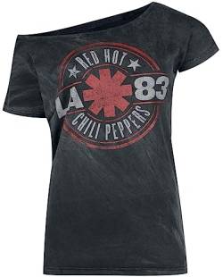Red Hot Chili Peppers Distressed Logo Frauen T-Shirt schwarz L 100% Baumwolle Band-Merch, Bands von Red Hot Chili Peppers
